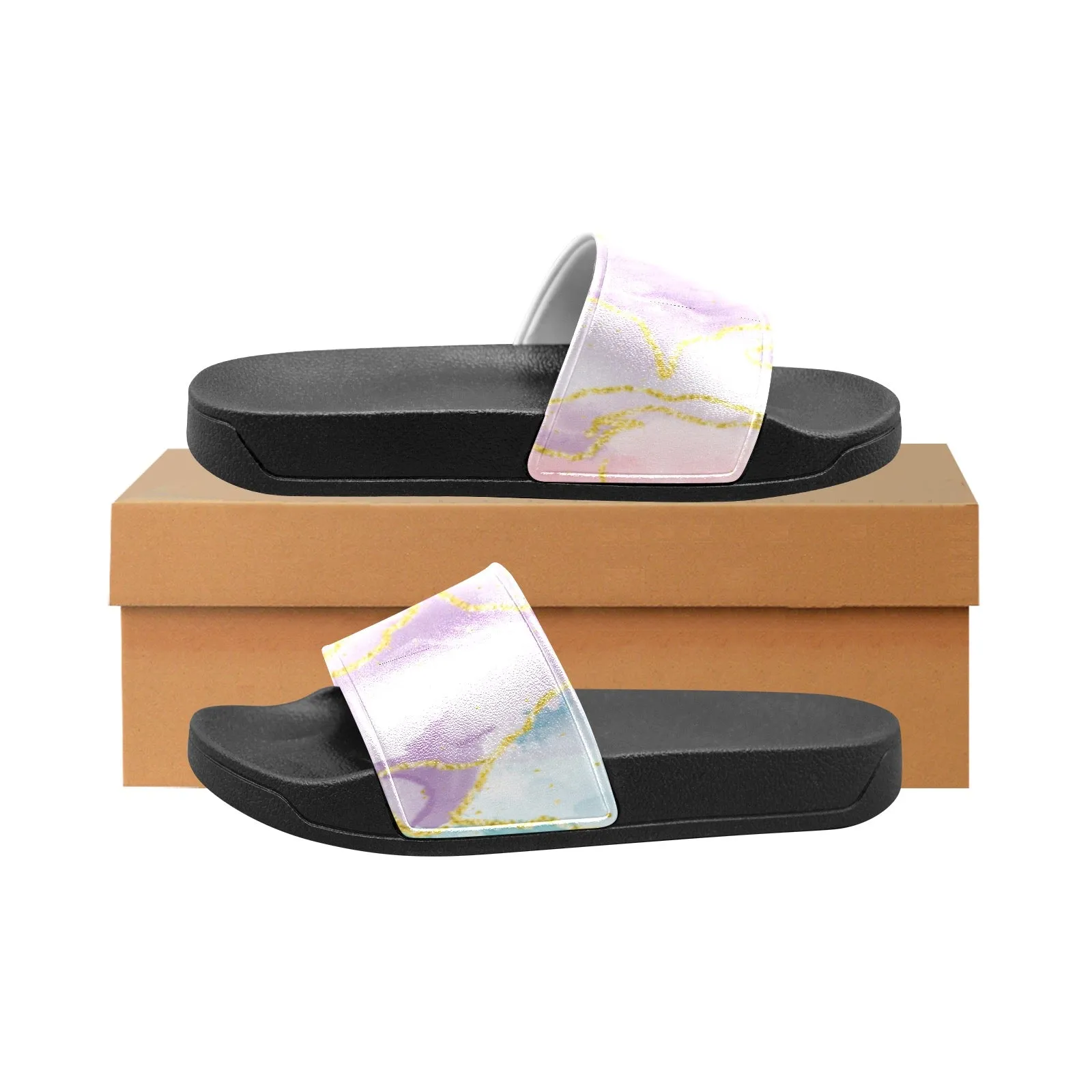 Pastel Marble Kids' Slide Sandals