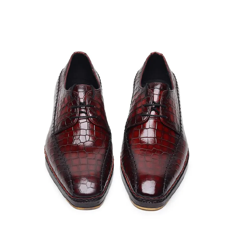 Patina Croco Leather Formal Oxford Shoes