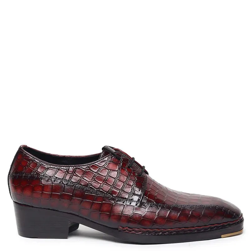 Patina Croco Leather Formal Oxford Shoes