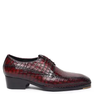 Patina Croco Leather Formal Oxford Shoes