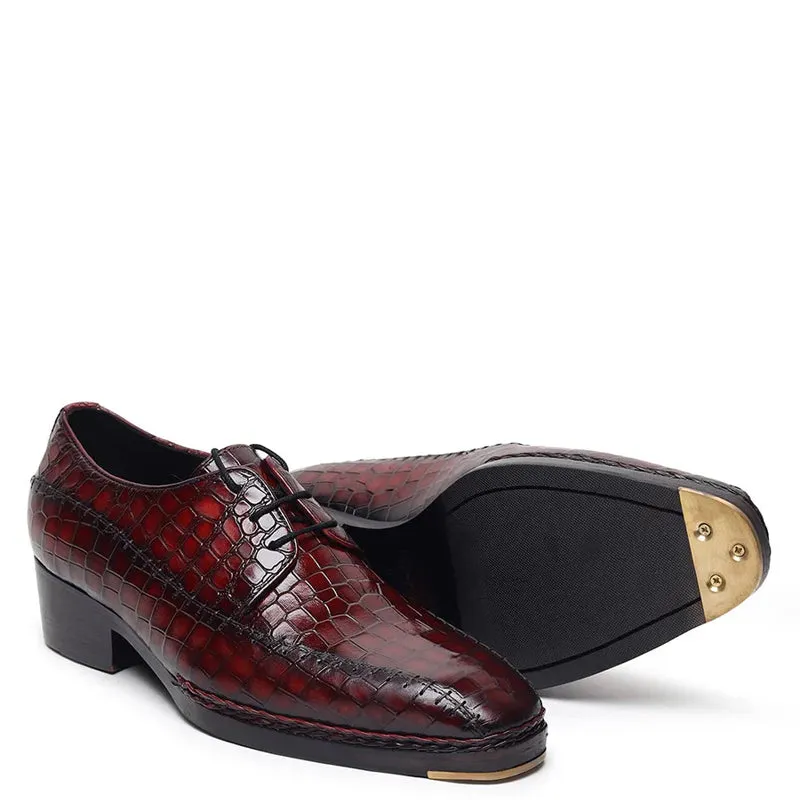Patina Croco Leather Formal Oxford Shoes