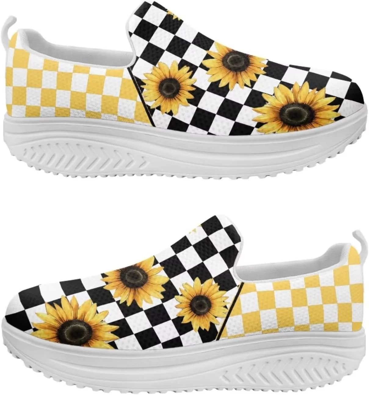 Platform Sneakers for Women Slip on Trekking Shoes Breathable Sneakers Casual Loafers with EVA Sole US 5.5-10.5