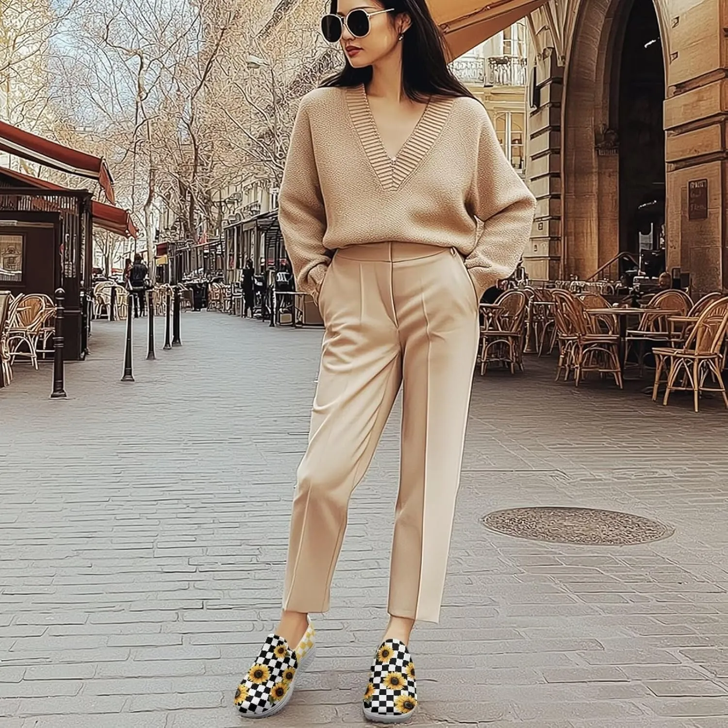 Platform Sneakers for Women Slip on Trekking Shoes Breathable Sneakers Casual Loafers with EVA Sole US 5.5-10.5