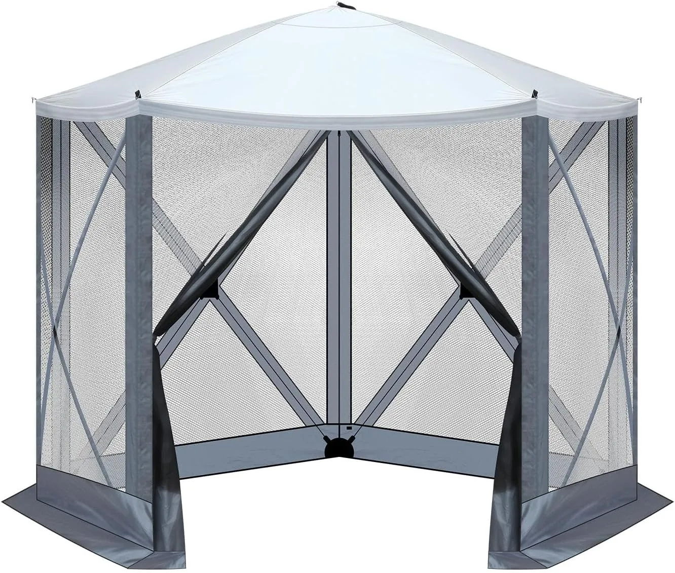 Pop up Pavilion with Mosquito net, 10x10 Screen Tent, Screen Room, hub Tent with Carrying Bag and Ground Stake, Instant Screen Canopy, Suitable for Outdoor and Backyard use