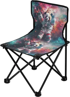 Portable Camping Folding Chairs Foldable Chair Small Panda Spacesuit Lightweight Backpacking Outdoor Outside Fishing