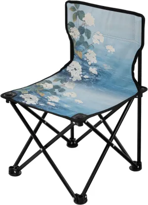 Portable Camping Folding Chairs Foldable Chair Small White Hydrangea Lightweight Backpacking Outdoor Outside Fishing