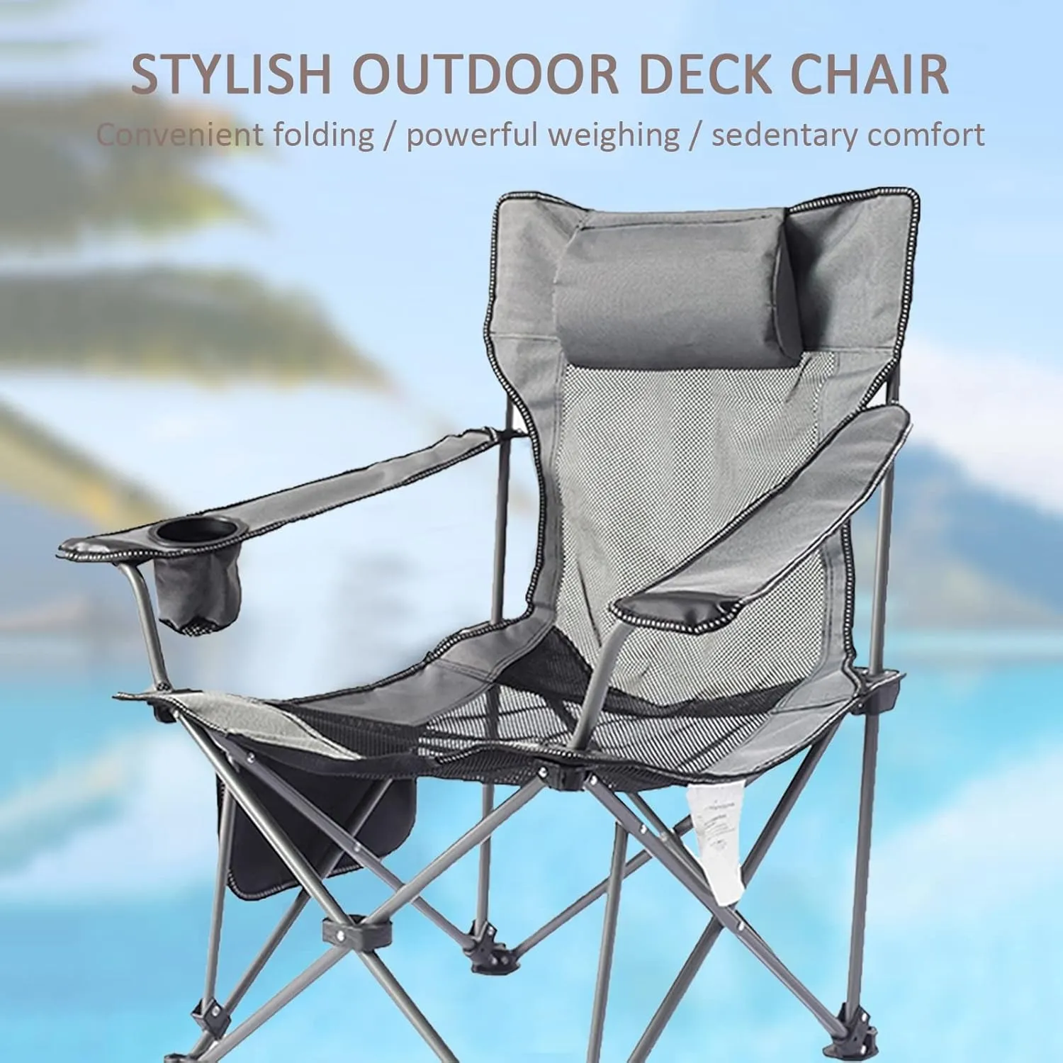 Portable Chairs for Adults 120kg Beach Chairs High Off Ground Reclining, Folding Camping Chair with Carrying Bag,F