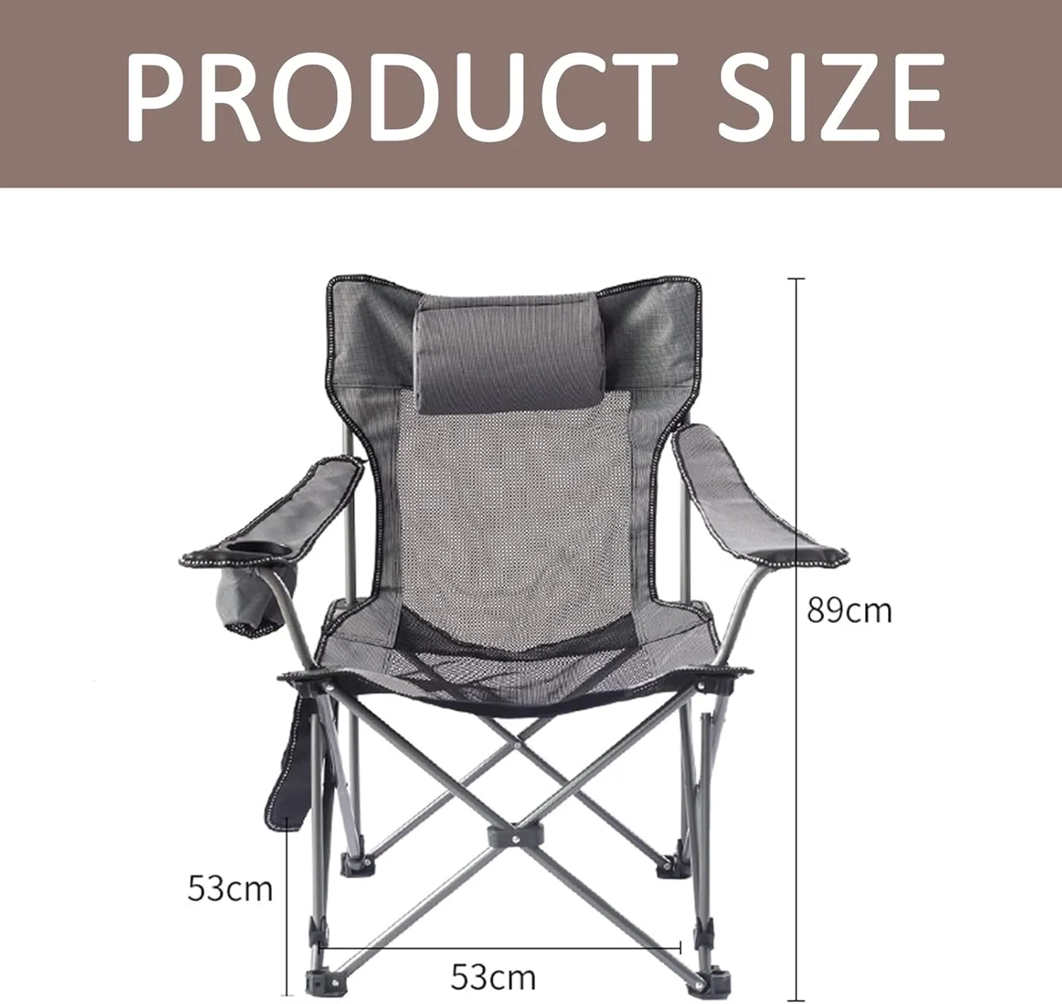 Portable Chairs for Adults 120kg Beach Chairs High Off Ground Reclining, Folding Camping Chair with Carrying Bag,F