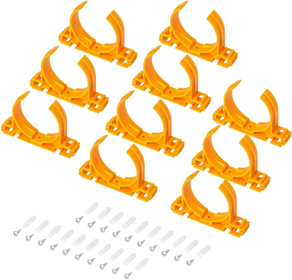 POWERTEC 70342-P2 Open Style Hangers for 2-1/2" Dust Collection Pipe and Hose with Multi Mounting Options, 10 PK