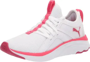Puma SOFTRIDE Sophia Running Shoe, White-Persian Red-Paradise Pink, 5 US Unisex Big Kid