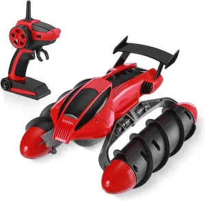 RC Boat 2.4GHz Remote Control Amphibious Boat 360°Rotating Water Stunt RC Ship Outdoor Waterproof RC Monster 20  Min Play Racing Boat for Beginners Gifts for Kids Adults
