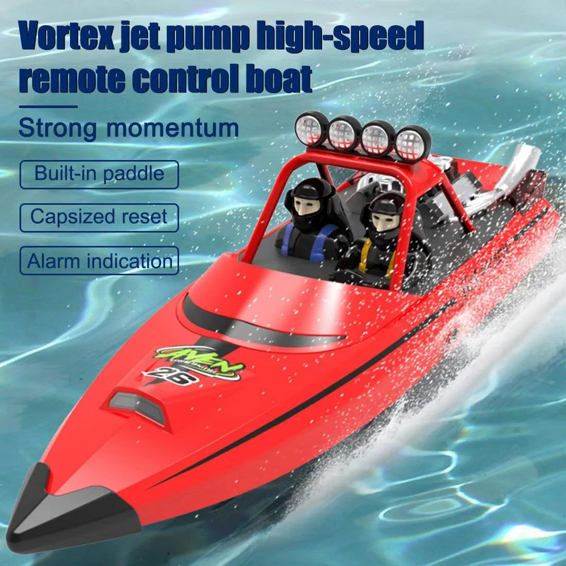 RC Racing Boat, Storm Yacht Speedboat Electric Turbojet-Style Racing Boat Model Toy Set，RC Speed Boats Water Toys for Adults (RTR)
