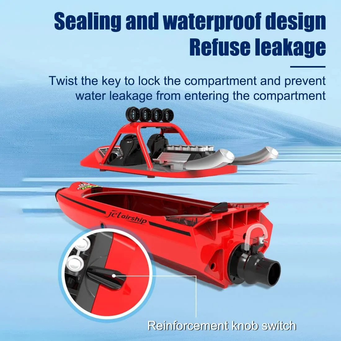 RC Racing Boat, Storm Yacht Speedboat Electric Turbojet-Style Racing Boat Model Toy Set，RC Speed Boats Water Toys for Adults (RTR)