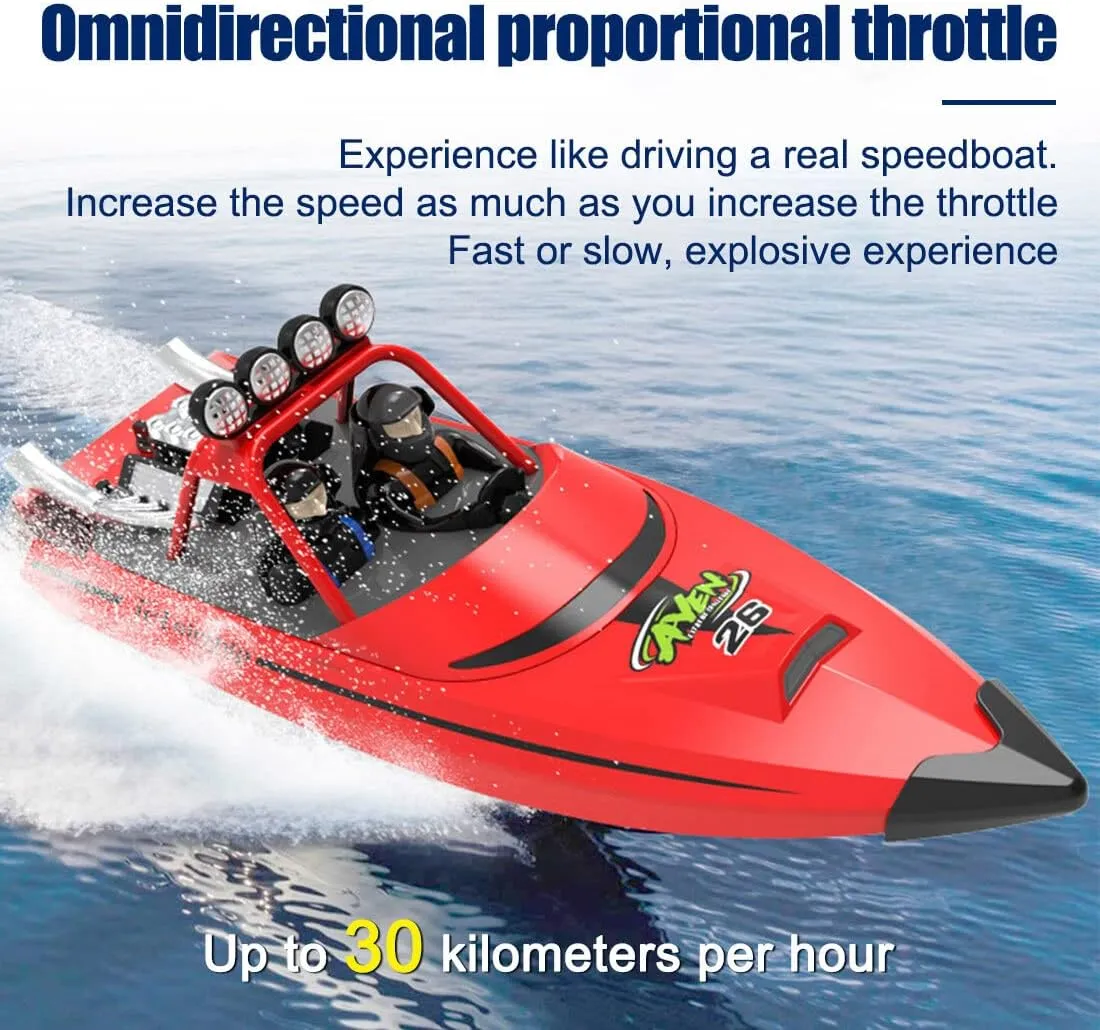 RC Racing Boat, Storm Yacht Speedboat Electric Turbojet-Style Racing Boat Model Toy Set，RC Speed Boats Water Toys for Adults (RTR)