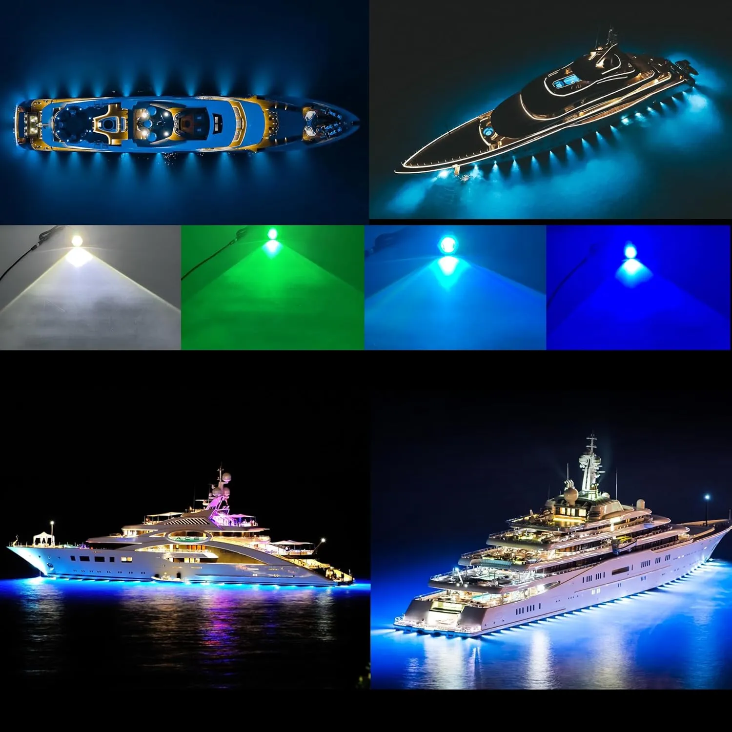 RGBW Standard 1/2" NPT Boat Drain Plug Lights,IP68 Underwater LED Trailer Lights with APP& RF Control for Boat Pool Yacht Fishing,Smart Cooling Systen Marine Boat Led Light, 40W,4100LM…