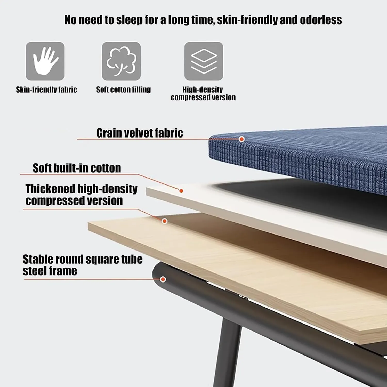 Roller Skating Shoe Design Camping Cot, Portable Folding Bed for Travel/Room/Office/Home Nap, Folding Cot with Mat for Adults