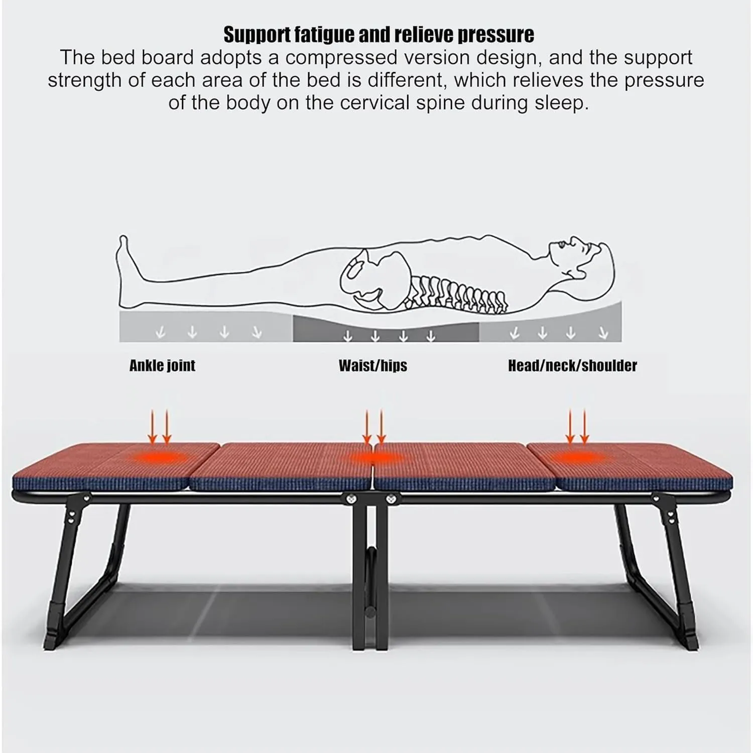 Roller Skating Shoe Design Camping Cot, Portable Folding Bed for Travel/Room/Office/Home Nap, Folding Cot with Mat for Adults