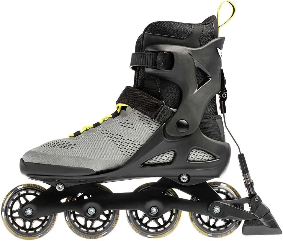 Rollerblade Macroblade 80 ABT Men's Adult Fitness Inline Skate, Silver/Neon Yellow, Performance Inline Skates