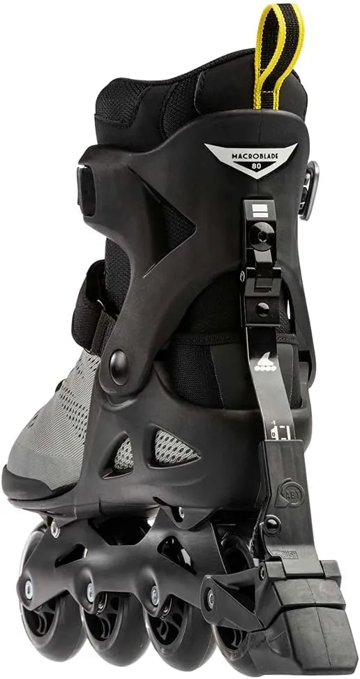 Rollerblade Macroblade 80 ABT Men's Adult Fitness Inline Skate, Silver/Neon Yellow, Performance Inline Skates