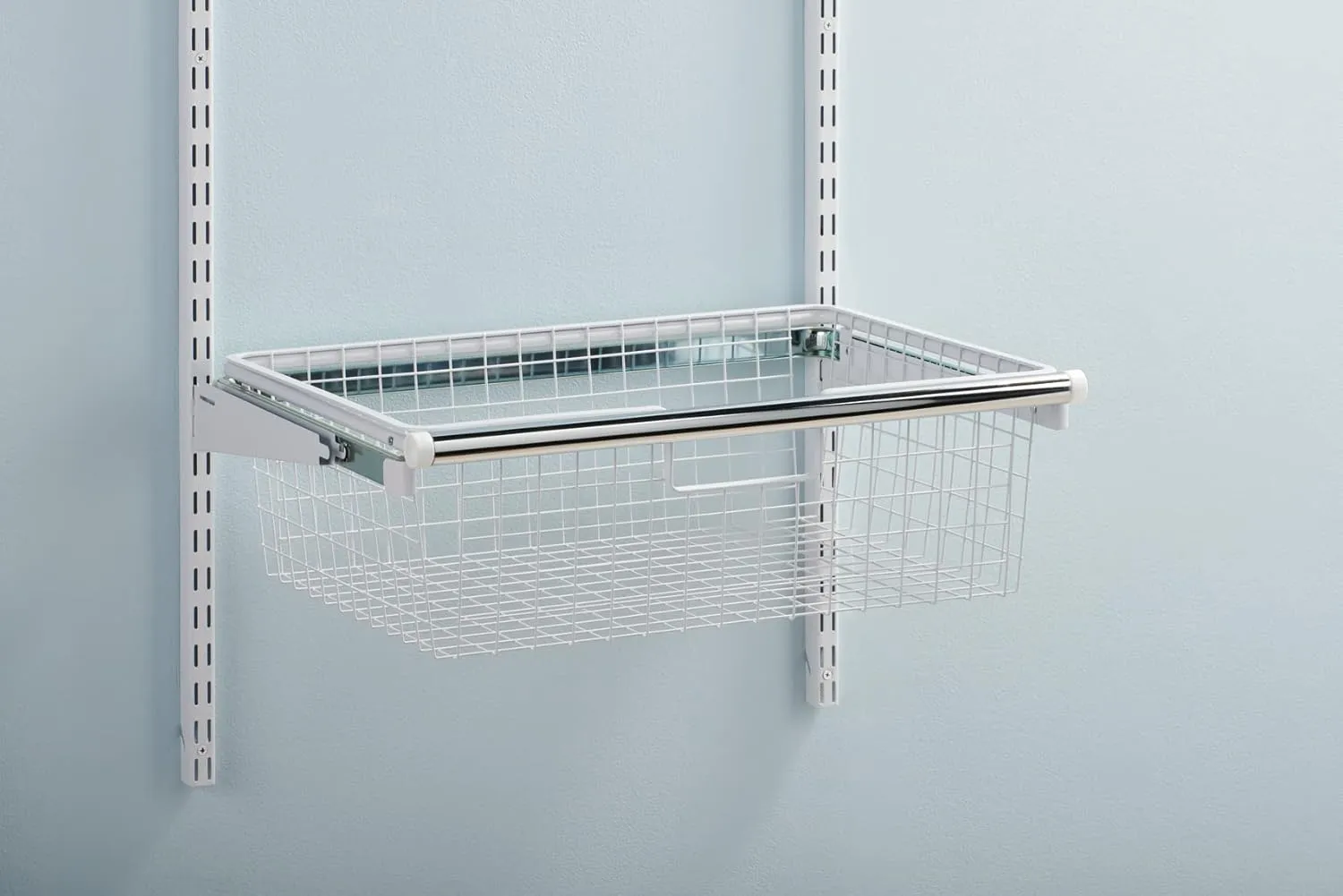 Rubbermaid Configurations Sliding Basket for Closet Drawer Organization, White, Sturdy Slide Out Basket for Home/Laundry/Bathroom/Mudroom/Pantry/Linen Closet