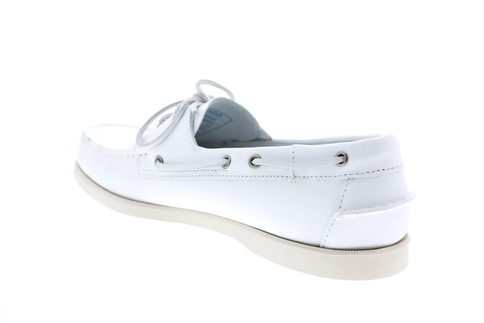 Sebago Portland 7000H00 Mens White Leather Loafers & Slip Ons Boat Shoes