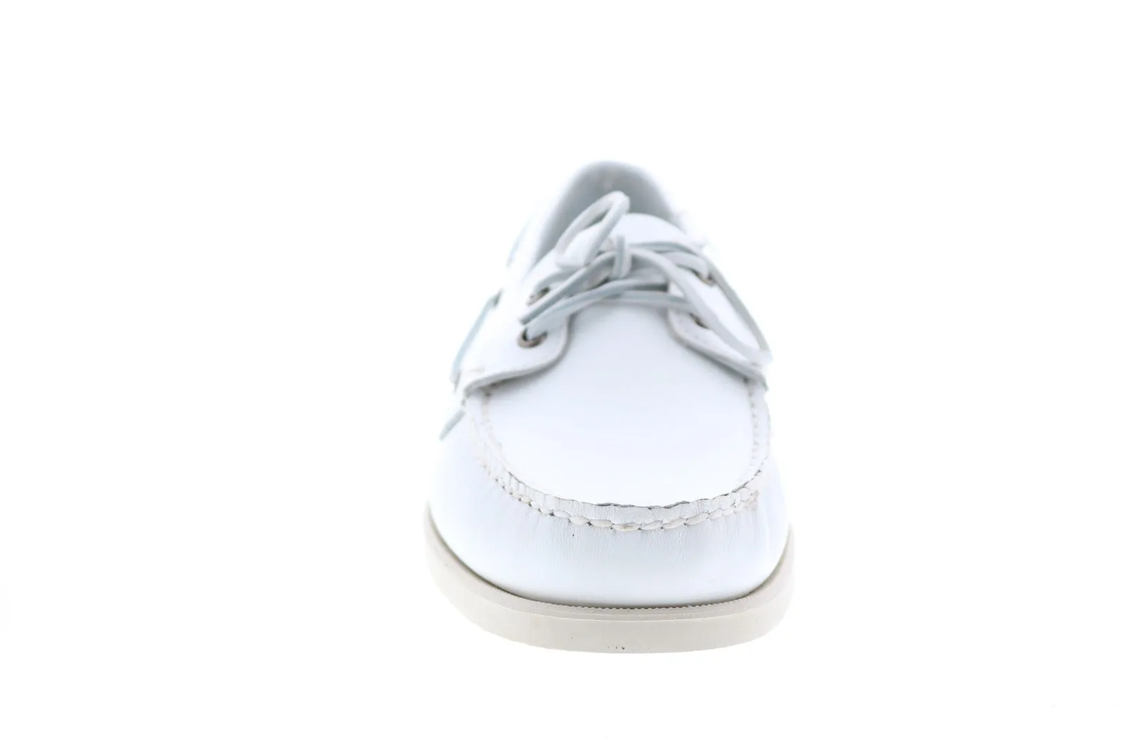 Sebago Portland 7000H00 Mens White Leather Loafers & Slip Ons Boat Shoes