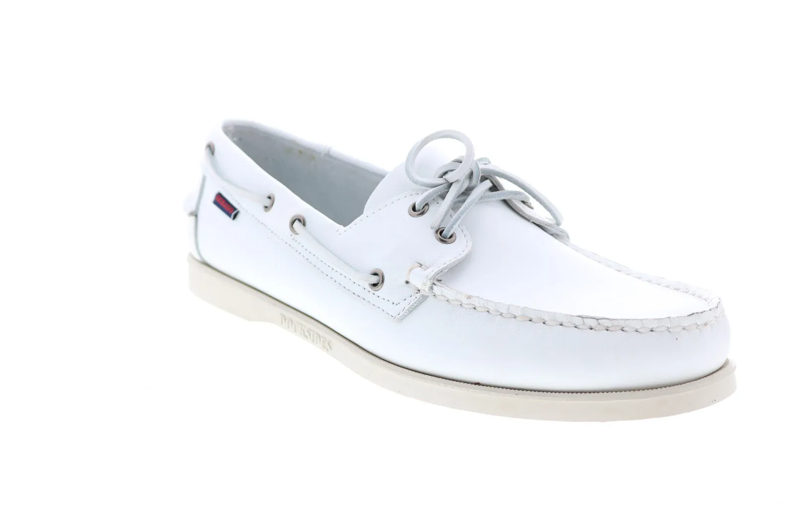 Sebago Portland 7000H00 Mens White Leather Loafers & Slip Ons Boat Shoes