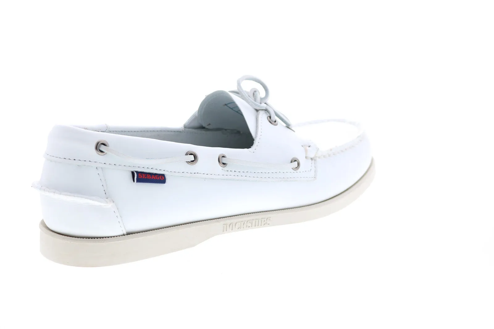 Sebago Portland 7000H00 Mens White Leather Loafers & Slip Ons Boat Shoes