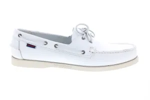 Sebago Portland 7000H00 Mens White Leather Loafers & Slip Ons Boat Shoes
