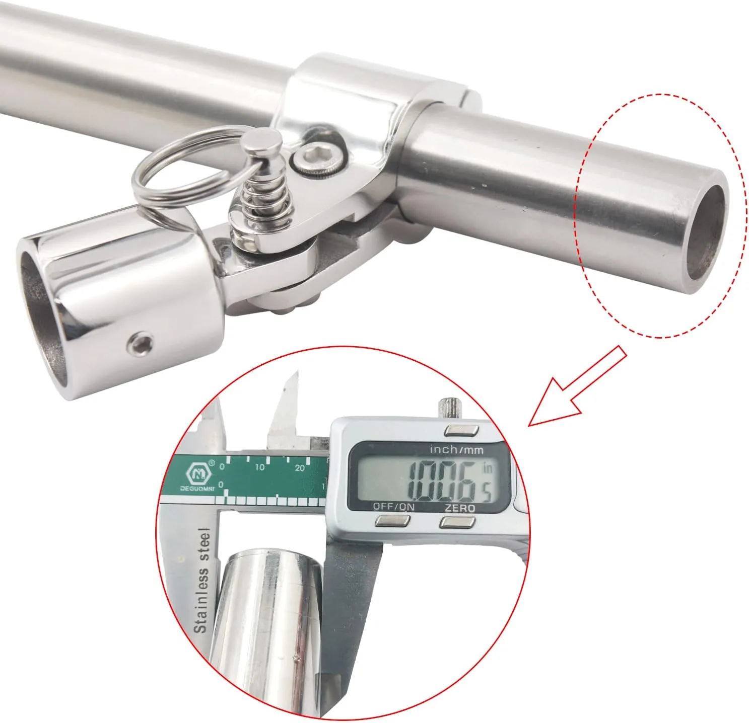 SHENGHUISS Bimini Top Jaw Slide Marine Stainless Steel 316 Heavy Duty Boat Bimini Canopy Fitting Hardware Tube with L Shape Hex Key/pin