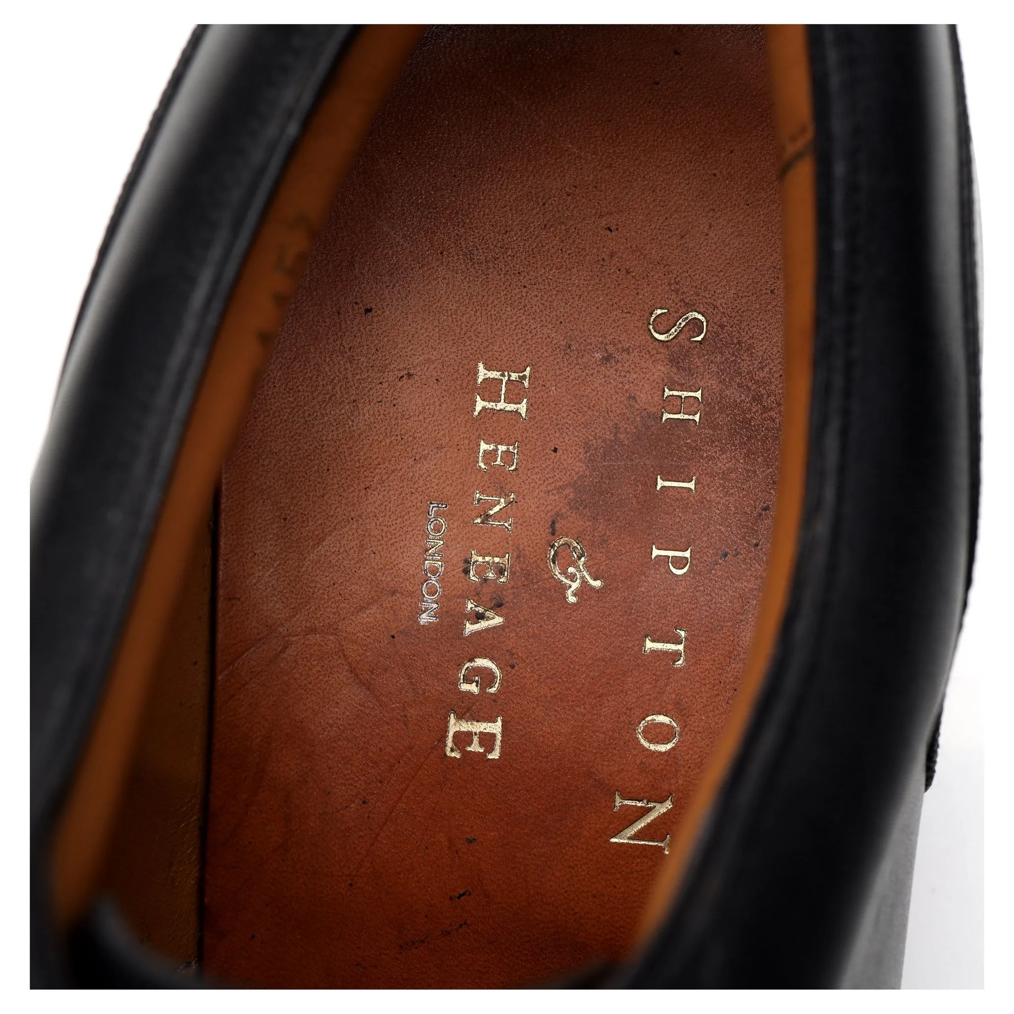 Shipton & Heneage Black Leather Split Toe Derby UK 7