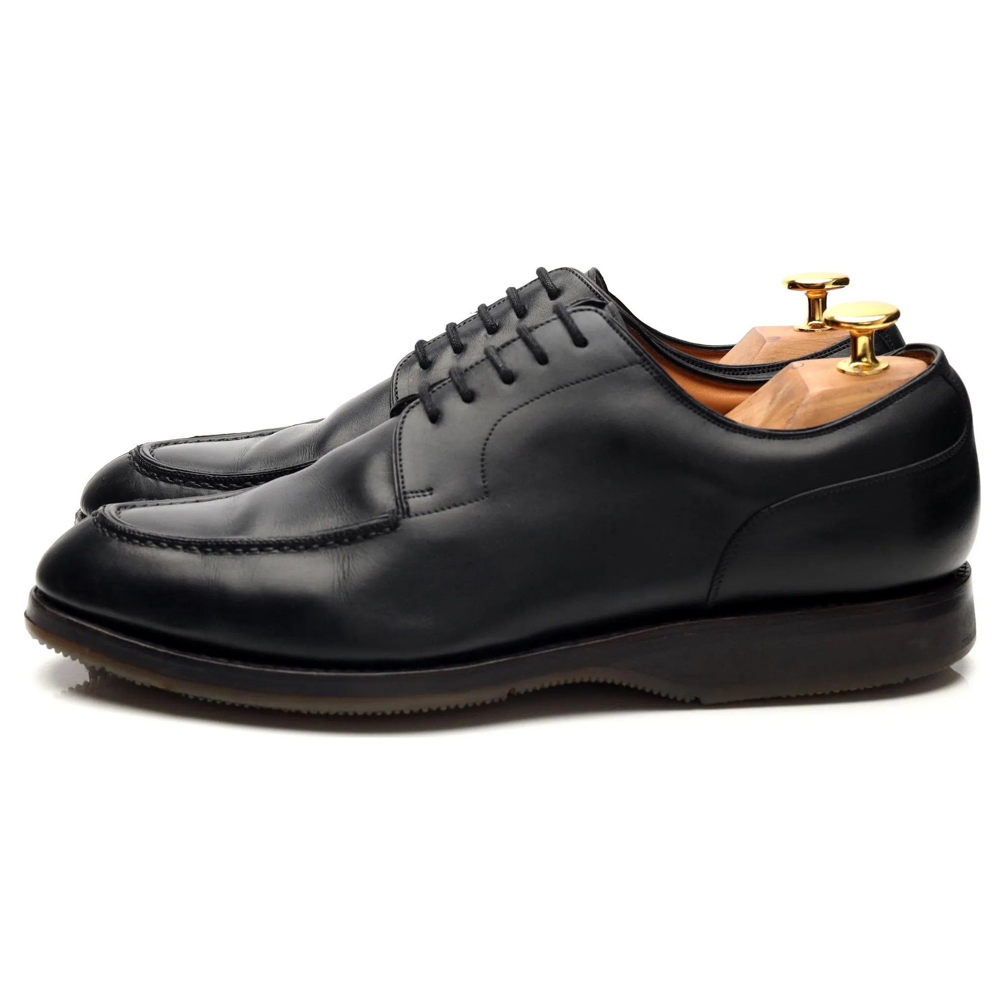 Shipton & Heneage Black Leather Split Toe Derby UK 7