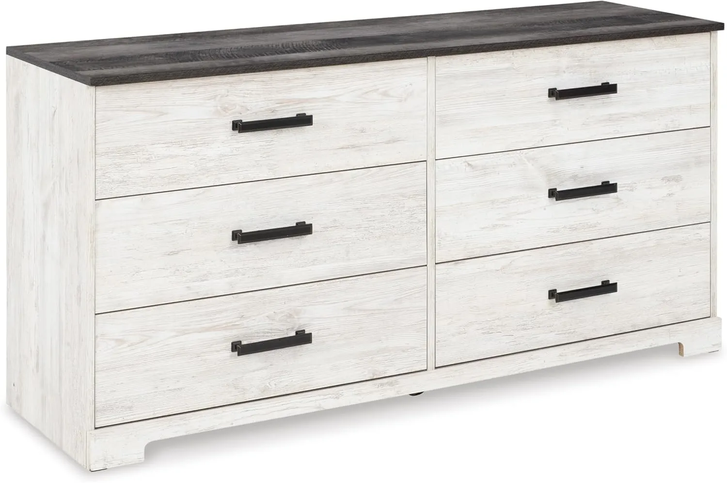 Signature Design by Ashley Shawburn 6 Drawer Dresser, Whitewash & Gray