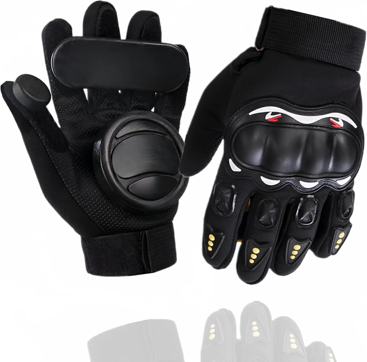 Skateboard Gloves, Skateboard Gloves with Sliders, Longboard Downhill Slide Gloves Outdoor Skate Gloves 3 Slider Available Suitable for Beginner Advanced Players