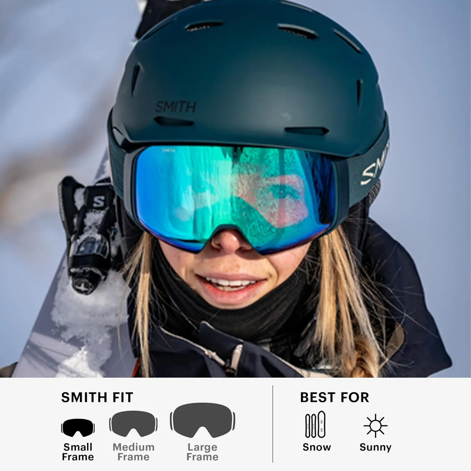 SMITH Vogue Goggles for Women – Performance Snowsports Goggles with Replaceable Lens for Skiing & Snowboarding