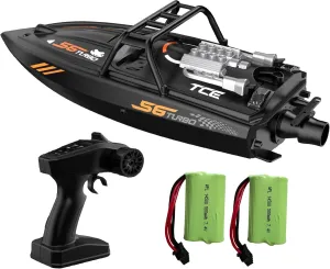 SOWOFA Remote Control Off-Road Boat Model Eddy Current Jet high-Speed Remote Control Speedboat 15-20km/hH156 with Lights Off-Road Speedboat (Dual Battery)