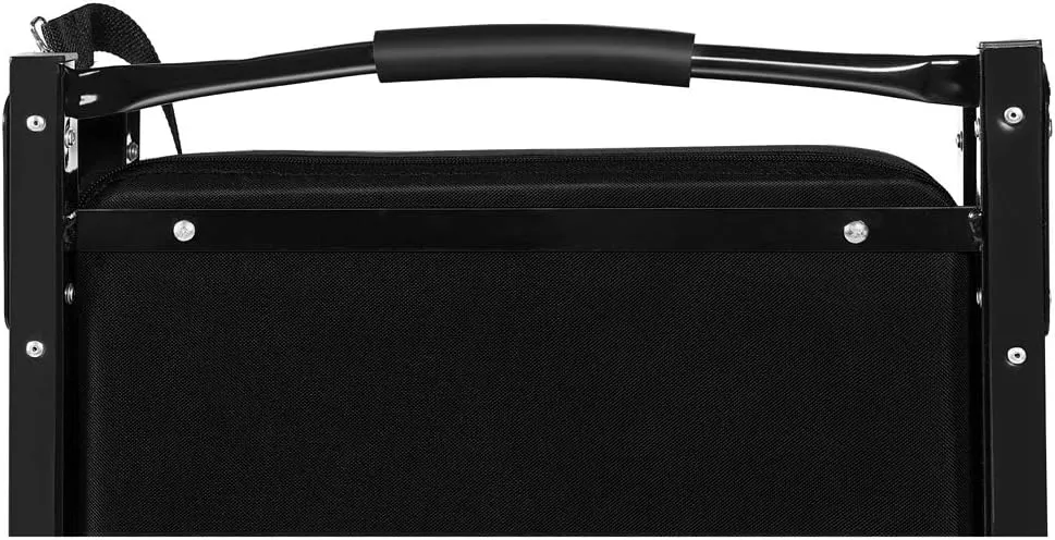 Stadium Seats for Bleachers, Bleacher Seats with Ultra Padded Comfy Foam Backs and Cushion, Wide Portable Stadium Chairs with Back Support and Shoulder Strap, 2 Pack, Black
