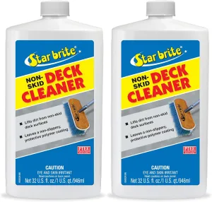 STAR BRITE Non-Skid Deck Cleaner & Protectant - Ultimate Boat Deck Wash - Protects Against Future Stains & UV - Ideal for Fiberglass, Vinyl, Plastic & Painted Surfaces - 32 OZ - 2 PACK