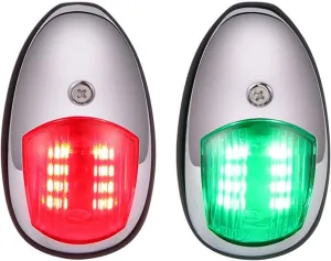 Stern Light Boat Anchor Light Red Green Stainless Steel 12V LED Bow Navigation Light Red Green Sailing Signal Light for Marine for Boat Yacht Warning Light Industry Leading Optical Design