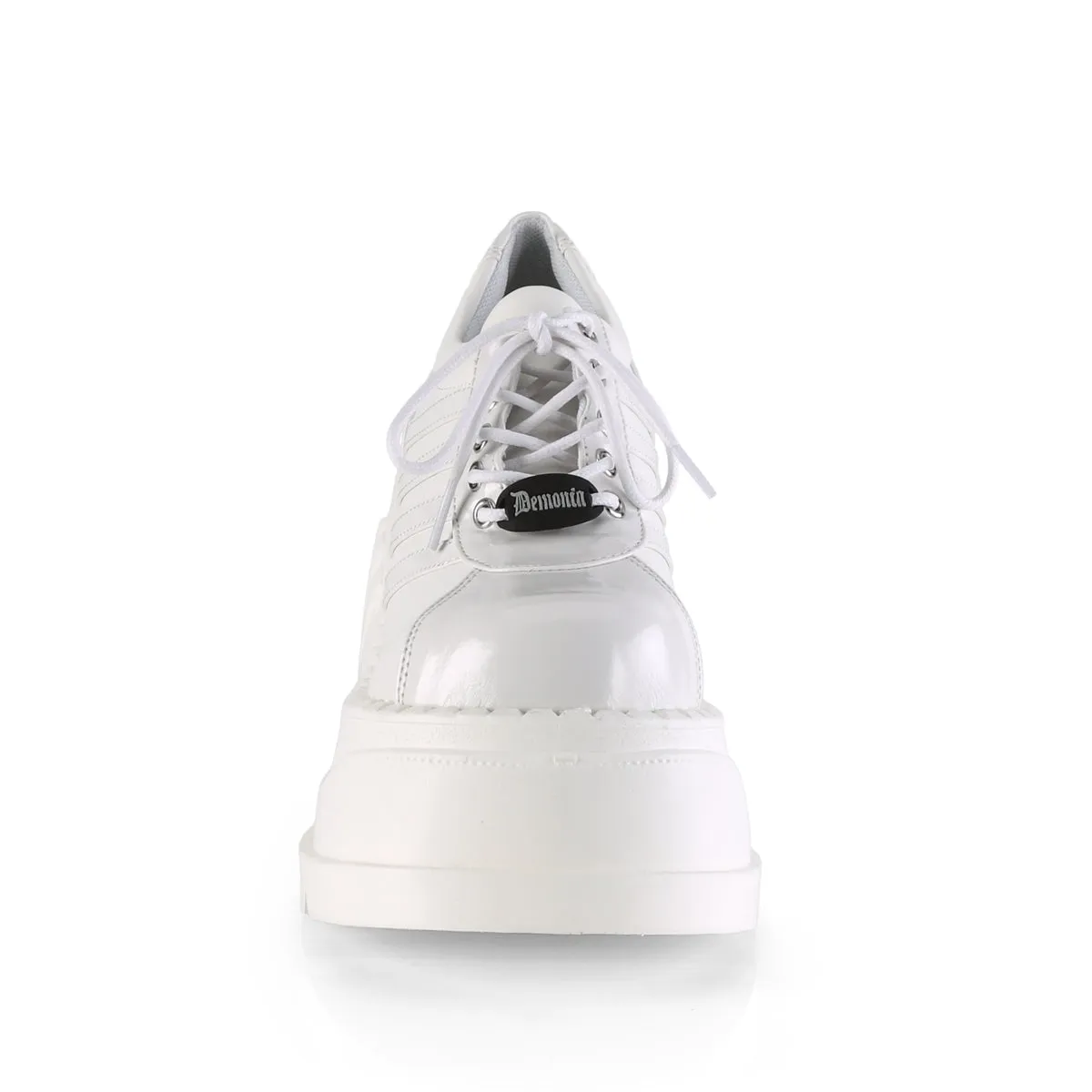 STOMP-08 - Wht Pat-Vegan Leather