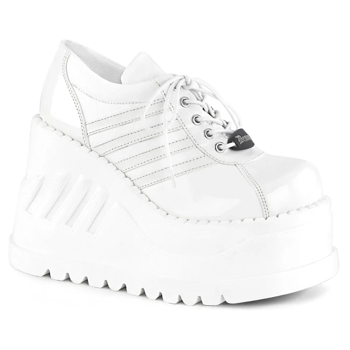 STOMP-08 - Wht Pat-Vegan Leather