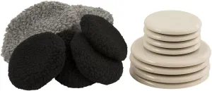 Super Sliders 3 1/2 and 5" Reusable 2-in-1 Furniture Carpet Sliders with Hardwood Socks - Slide Items Easily Without Damage Across Any Surface, Beige (8 Pieces)