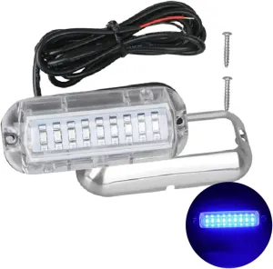 SUPVOX Waterproof Boat Lights Led Underwater Marine Lighting for Navigation Deck 27 Led Blue Stainless Steel Wide Angle Coverage