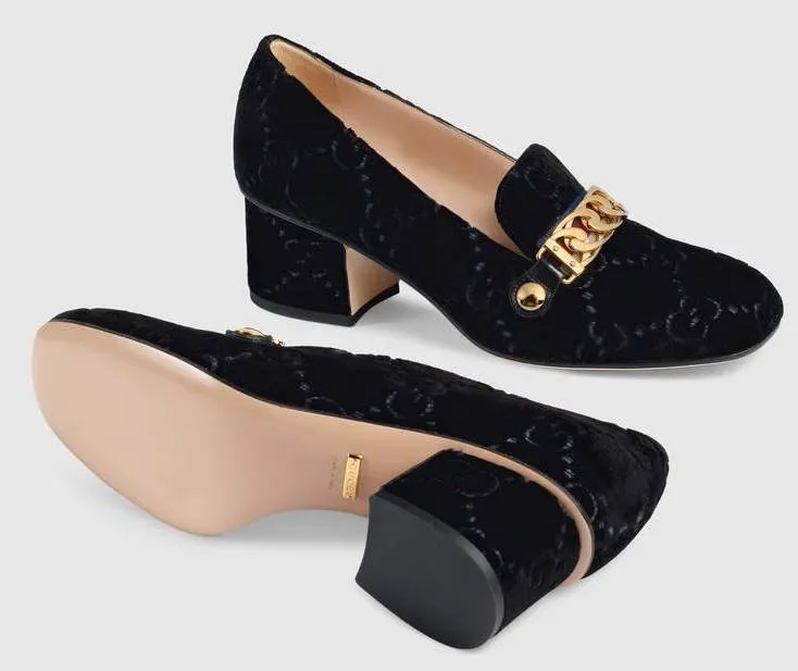 Sylvie GG Velvet Mid-Heel Loafers - Yellow or Black