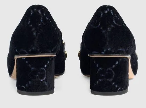 Sylvie GG Velvet Mid-Heel Loafers - Yellow or Black