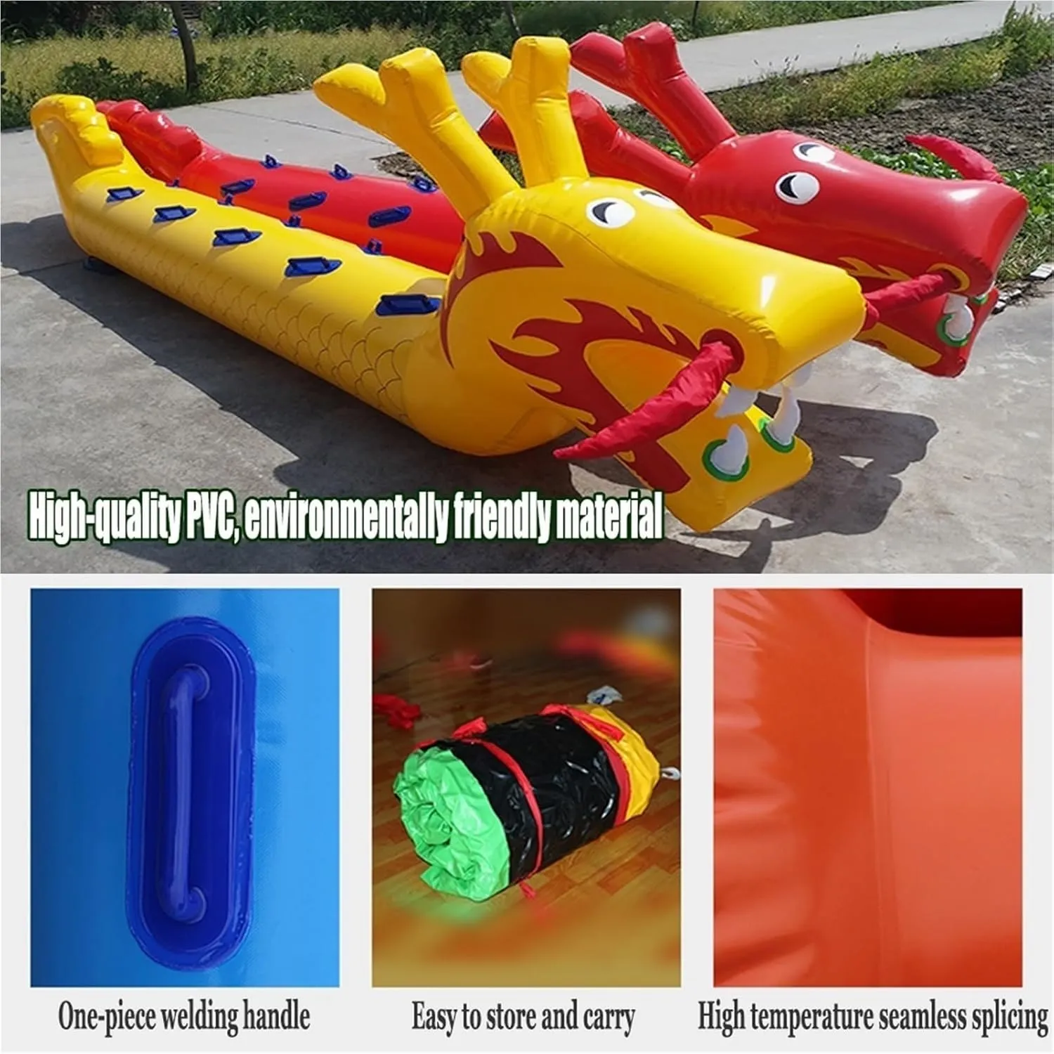 Team Building Games Field Day Outdoor Teamwork Games, Fun Games Lawn Inflatable Dragon Boat Game Toys, Team Building Exercise Activities Games, 2 PCS(9 Seats/L-5.5M)
