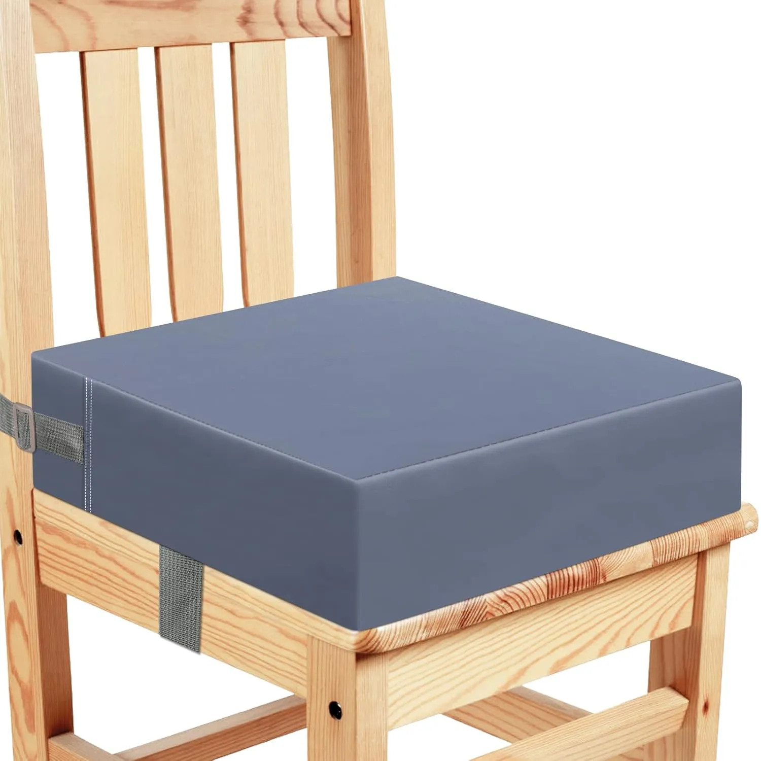 Toddler Booster Seat for Dining Table, PU Waterproof Strong Support Portable Booster Chair for Toddlers Eating, Easy Cleaning Booster Seat Cushion Detachable with Fix Straps(Larger, 14.2*12.6*3.6in)