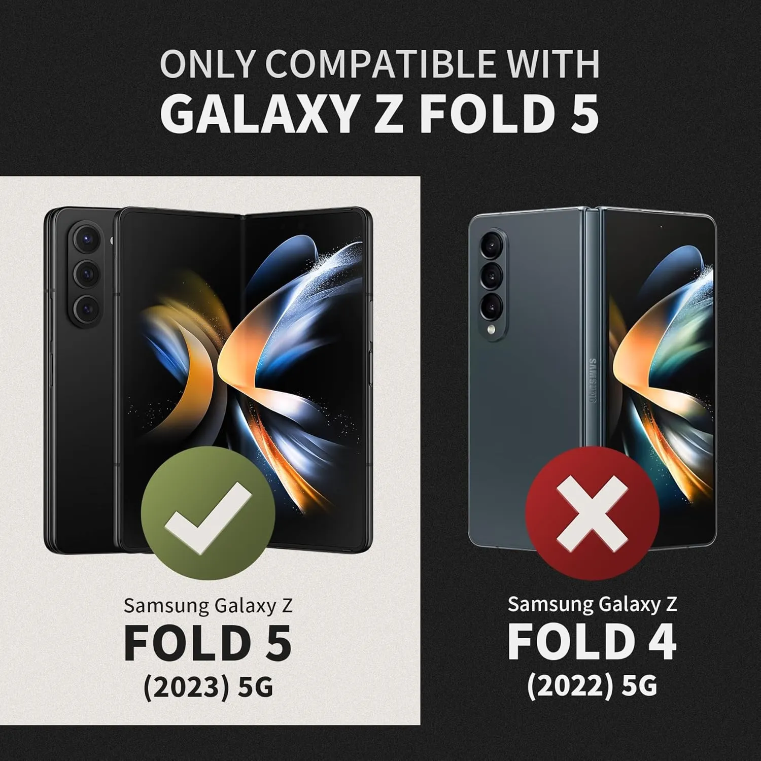 TONGATE for Z Fold 5 Case with Ring Stand, Built-in S Pen Holder & Glass Screen Protector Shockproof Rugged Z5 Phone Case with Slide Camera Cover & Belt Clip for Samsung Galaxy Z Fold 5 2023, Black