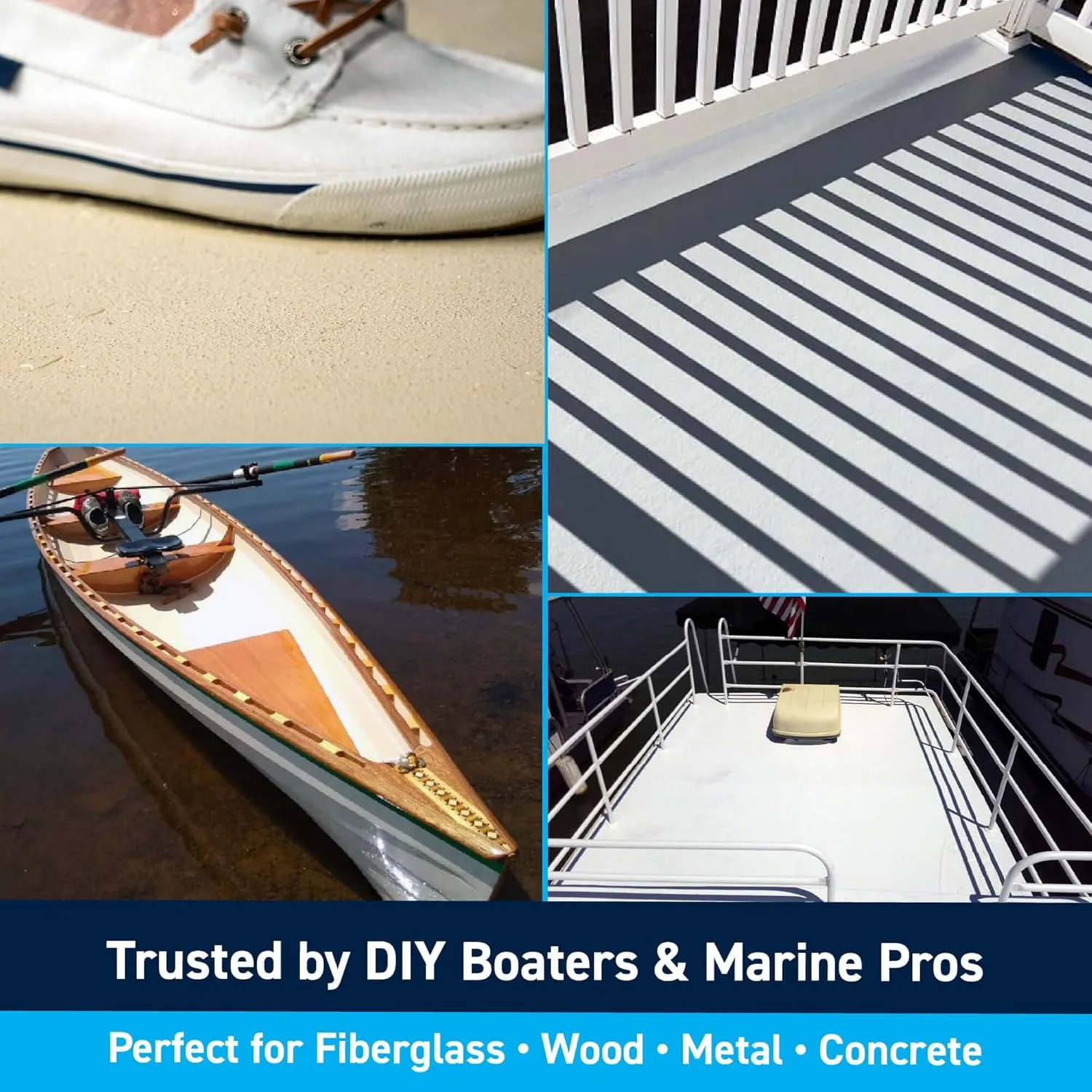 TotalBoat-409322 TotalTread Non-Skid Deck Paint, Marine-Grade Anti-Slip Traction Coating for Boats, Wood, Fiberglass, Aluminum, and Metals (White, Quart), 0.25 Gallon (Pack of 1)