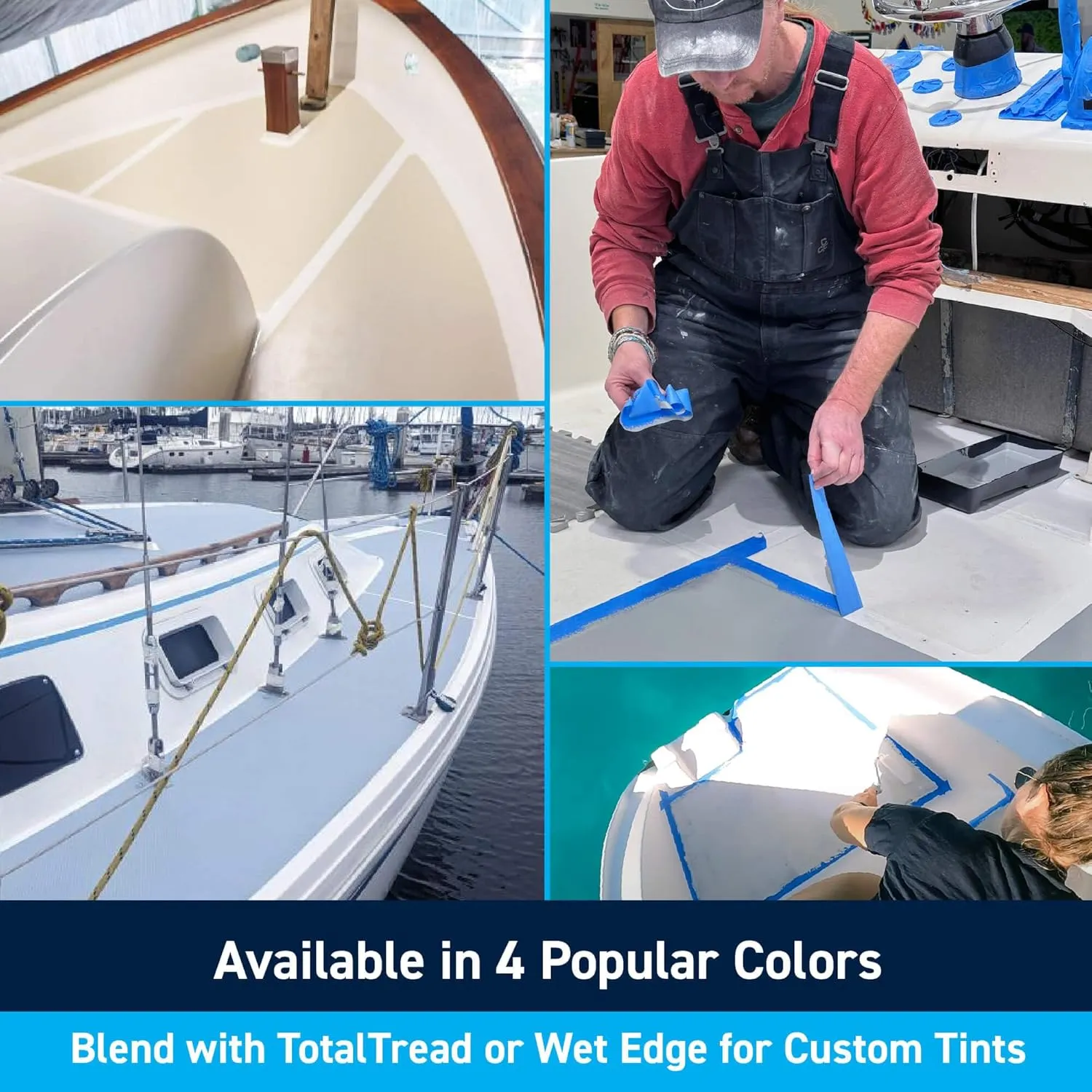 TotalBoat-409322 TotalTread Non-Skid Deck Paint, Marine-Grade Anti-Slip Traction Coating for Boats, Wood, Fiberglass, Aluminum, and Metals (White, Quart), 0.25 Gallon (Pack of 1)